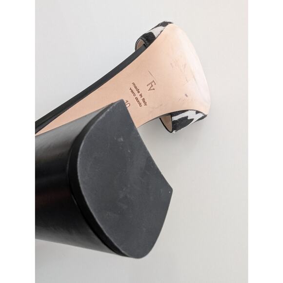 Women's Frances Valentine Block Heel Chunky Heel Animal Print Open Toe Size 10 - Picture 6 of 11